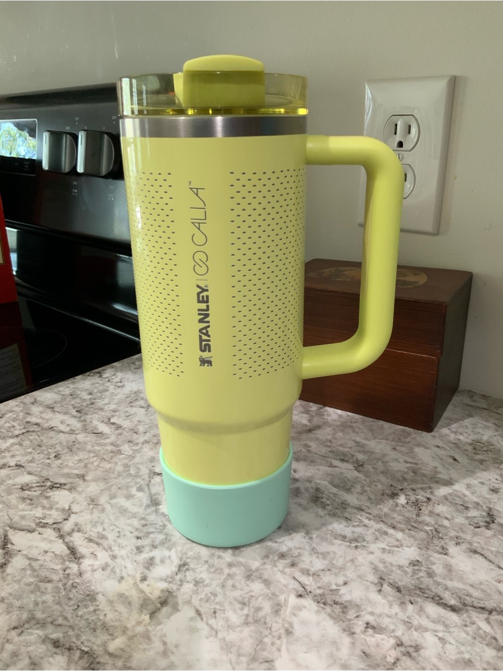 Stanley Yellow Travel Mug with Mint Accent